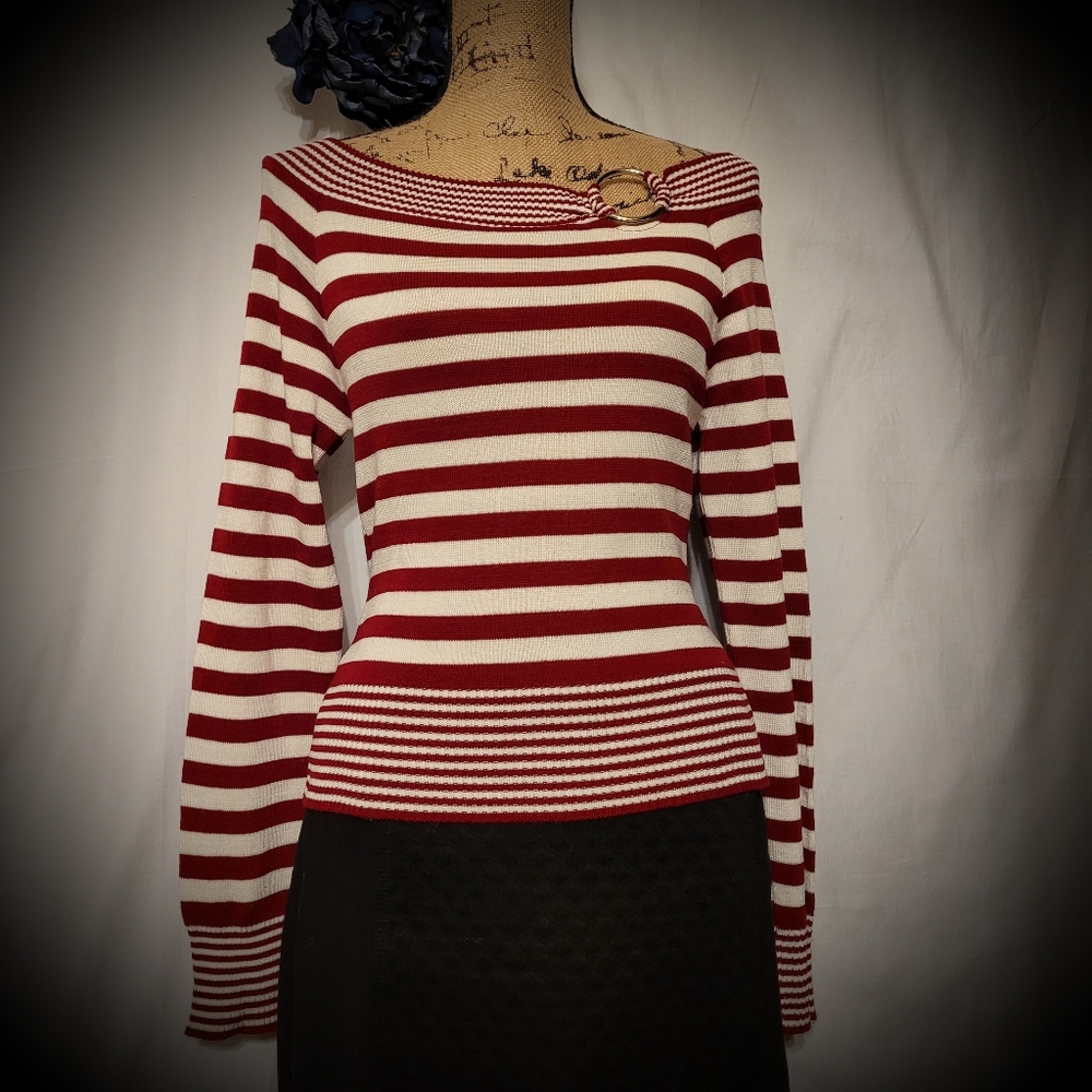 3 For $30😃 Vintage Y2K Modish Vibez Boutique Striped RibkniOff-The-Shoulder Top